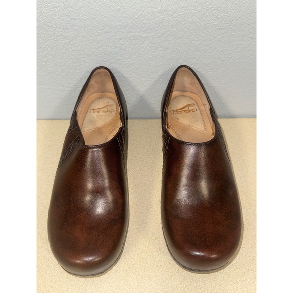 Dansko Brown Leather Slip On Clogs Mules Shoes Women Size 38 Sienna  Brown - Picture 3 of 8
